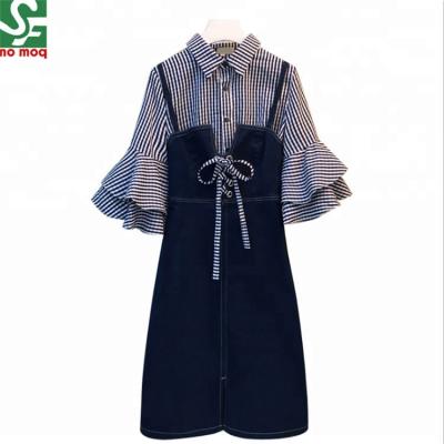 China Elegant Anti-wrinkle Anti-wrinkle Fashion Girls Dress Plus Size Dresses and Shirt for Fat Women Two-Piece Set Clothing for sale