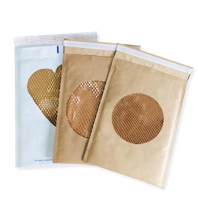 China Gift & Craft Eco Honeycomb Kraft Paper Corrugated Mailer Packing Padded Envelope Bubble Cushion Shipping Custom Biodegradable Paper Bag for sale