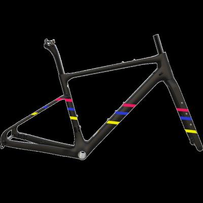 China Road Bikes Toray 700C Carbon Road Frameset Manufacturers Customized Lightweight Bicycle Frameset Bicycle Road Bike Frame Disc Brake for sale