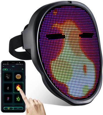 China Hot Selling Lightwear Amazon led bluetooth light up face mask glow nightclub party mask control by phone app with for sale