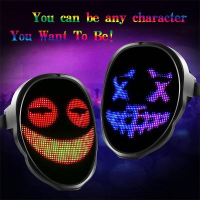 China Light LED APP Halloween Mask Gift Toys Party Purge Cosplay Perfect Glow Glow Face Led Light Mask for sale