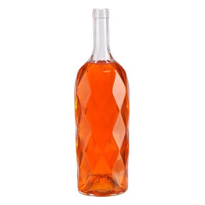 China Eco-friendly Recyclable Square Shape 750ml Premium Empty Frosted Glass Bottles With Cap For Gin Whiskey Rum Tequila With Mouth Embossing Logo for sale