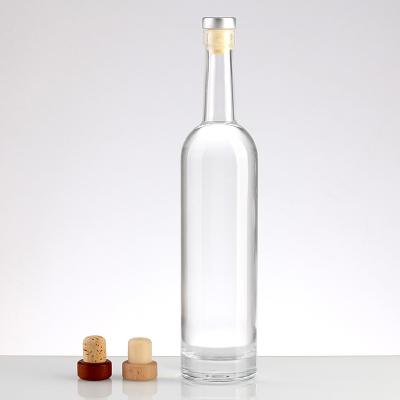 China Beverage Glass Bottle Rum 700ml Liquor Shape Custom Rum Bottle Liquor Shape 500ml Clear Glass Bottle for sale