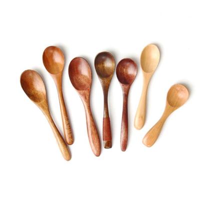 China Small Salad Color Sustainable Tableware Household Season Wooden Measuring Kids Cook Utensil Set Kitchen Bamboo Printing Spoon for sale