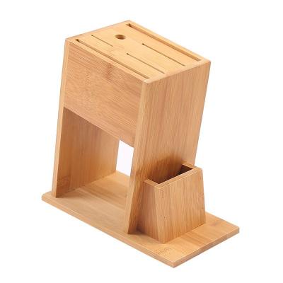 China Multi Functional Bamboo Bamboo Scissors Wooden Multi Functional Solid Home Display Box Storage Kitchen Knife Rack for sale