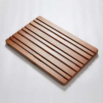 China Non Sustainable Floor Shower Pedal Mats Bath Waterproof Anti Slip Nordic Stepped Wooden Mat for sale