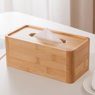 China Modern Simple Home Office Bedroom Napkin Table Tea Restaurant Living Room Extraction Bamboo Bamboo Tissue Paper Storage Box for sale