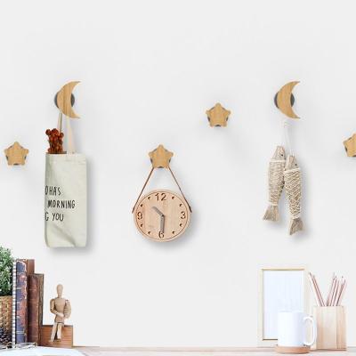 China Sustainable Adhesive Wooden Wall Coat Decoration Hanging Bamboo Hook for sale