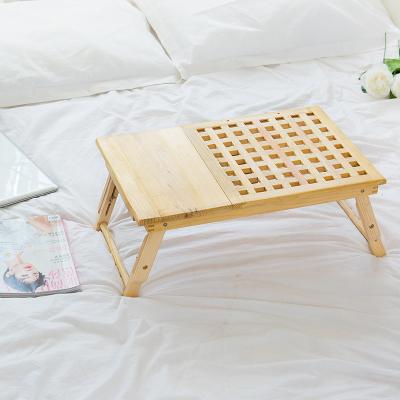 China (Others)Simple Adjustable Folding Lazy Computer Solid Wood Children Study Desktop Laptop Wooden Adjustable Bamboo Stand For Bed for sale