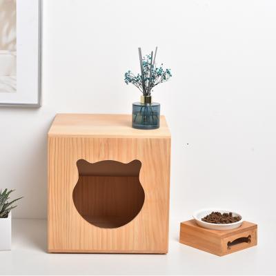 China Wholesale Viable Plant Bed Pine Pet Nest Teddy Small Kennel Wooden Cat Bedroom for sale