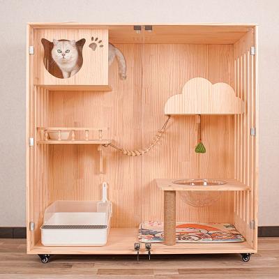 China 2022 Solid Wood House Nest Villa Climbing Frame Viable Cage for sale