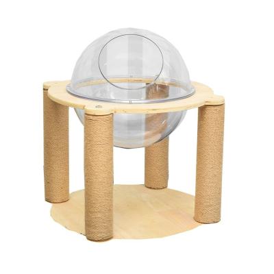 China Factory Supply Wholesale Large Space Capsule Rise Frame Multi Layer Viable Villa Direct Wooden Scratch Pole Cat Rack Jumping Platform for sale