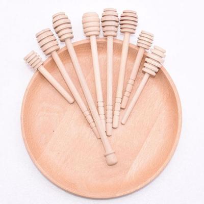 China Viable Japanese Style Milk Tea Coffee Stirring Wooden Jam Wedding Hand Mini Honey Dipper Happy Gift for sale