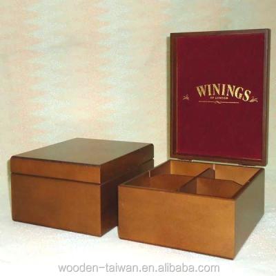 China Handmade nuts, wooden box of brown color tea bags, tea chest for sale