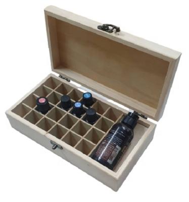 China 24+1 Long Wooden Organizers Handmade Custom Essential Oil Packaging Wooden Box Holds 25 Bottles for sale