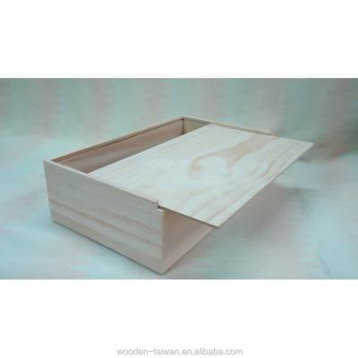 China Handmade convenient wooden box with sliding cover for sale