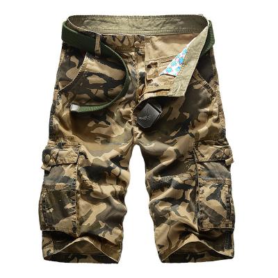 China Cotton Summer Mens Camouflage Shorts Cotton Casual Five Point Pants Slim Multi-pocket Beach Overalls Cropped Pants for sale