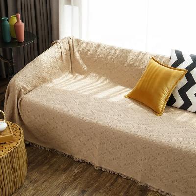 China Breathable Knitted Line Single Double Bed Air Conditioning Cover Sofa Dust Cover Thread Blanket Cotton Blanket for sale