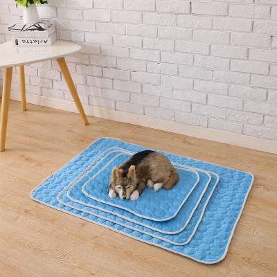 China Silk Cushion Pet Cold Pet Mat Travel Pet Ice Mat Cool Pad for sale