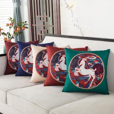 China Air Permeable Square Printed Pillowcase Cotton Canvas Backrest Can Be Customized Pillow for sale