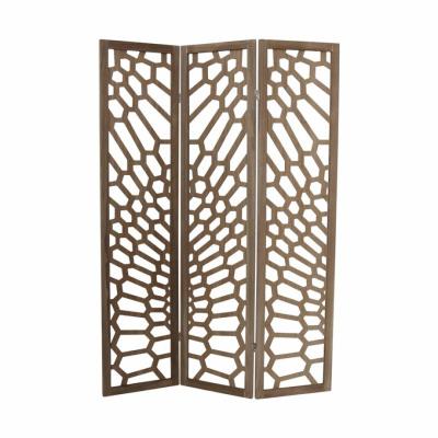 China Prettywood Middle East Mediterranean Arab Design Traditional 3 Panel Folding Decorative Wood Room Divider Screen for sale