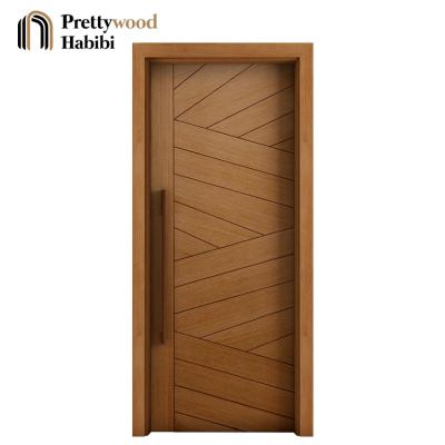 China Prettywood Prehung Modern Design Waterproof Decking Latest Design Solid Wood Interior Door for sale