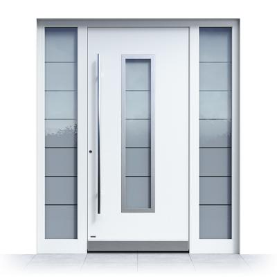 China Prettywood Prehung Entry Doors Durable Exterior Residential Modern Stainless Steel Security Doors for sale