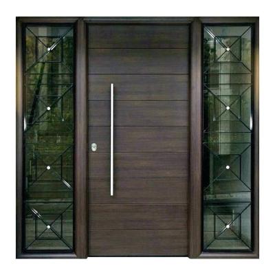 China Pre Hung / Waterproof / Eco-Friendly / Anti-Aging Prettywood Waterproof Prehung Exterior Door Solid Wood Key Modern Design With Sidelite for sale