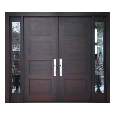 China Prettywood Modern Modern House Prehung Waterproof Prehung Double Door Design For Front Main Entrance for sale