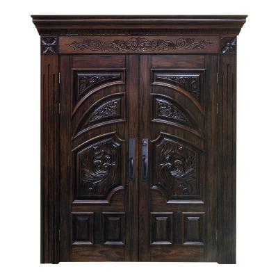 China Swing Customized Sheet Base Double Track Designs Pictures Solid Wood Door for sale