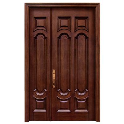 China Indian Foshan Factory House Swing Solid Wood Double Head Simple Swing Door Designs for sale