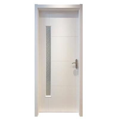 China Prettywood Eco-friendly Flush Design Interior Waterproof Bathroom Toilet WPC Wooden Plastic Doors for sale