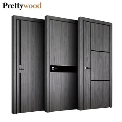 China Prettywood Panel Modern Design Wood Plastic Eco-friendly Waterproof Bathroom WPC Interior Door for sale