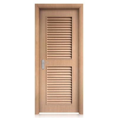 China Modern Interior Prettywood Hotel Bathroom Core Solid Wood Shutter Blind Louvre Door for sale