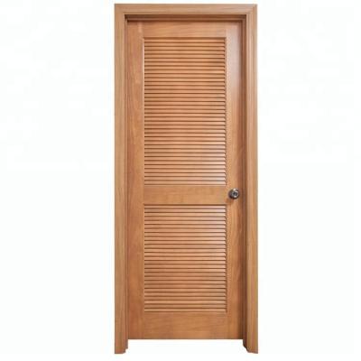 China Prettywood Modern Custom Transitional House Designs Interior Solid Hardwood Louvre Door for sale