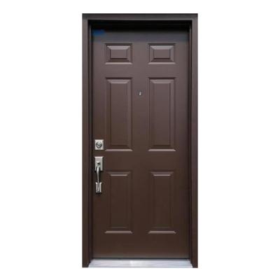 China Prettywood Modern Design Durable American Bullet Make Single Exterior Double Security Heavy Duty Steel Door for sale