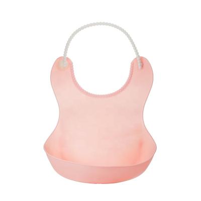 China Custom BPA Free Silicone Antibacterial Soft Waterproof Baby Bib with Food Catcher, Baby Silicone Bib for sale