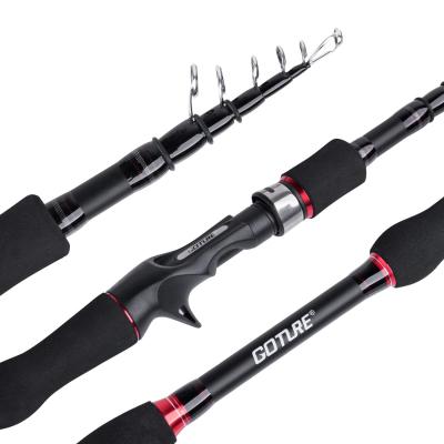 China Carbon Fiber Goture 24T Telescopic Fishing Light Pole Rod Mount For Bass Trout Freshwater Saltwater 2.1M for sale