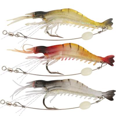 China Customizable 6g / 9cm Silicone Soft Fishing Lure Luminous Silicone Bait Artificial Fish Lure Shrimp Lure for sale