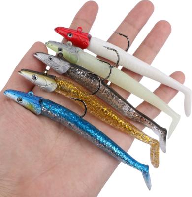 China Quick Lead Sinking Head Lure Goture Big Bait Tail With Jig Head Soft Freshwater Fishing Lure for sale