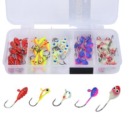 China Goture 50pcs/box Fishing Lure Winter Ice Jig Combo Lure With Portable Fishing Tackle Box Ice Fishing Baits C10978 for sale