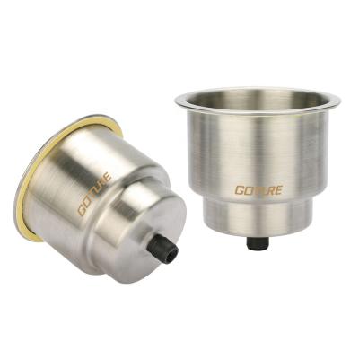 China Stainless Steel Manufacture Goture Stainless Steel Cup Holder with Drain for Marine Boat RV Camper Rod 1pcs/2pcs/4pcs for sale