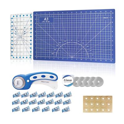 China Hot Sale A3 Blue Sewing Kit Screw Release Cutting Mat Rotary Sewing Cutting Set for sale