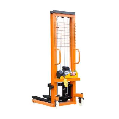 China 0.5/1/1.5T Lifting Heavy Items Warehousing Remote Semi Electric Forklift Stacker Pallet Lifter For Warehouse for sale