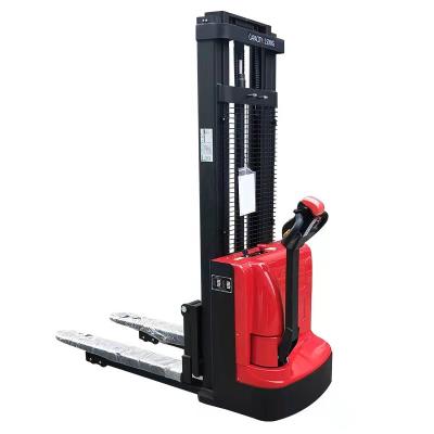 China Hotels 1.5ton 3m Pallet Stacker Electric Walking Hydraulic Forklift For Loading for sale