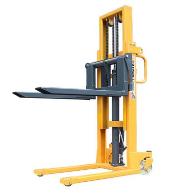 China Hotels 1000kg 2000kg 3000kg Hydraulic Manual Pallet Stacker Hand Hydraulic Double Door Frame Forklift Lifter Stacker for sale