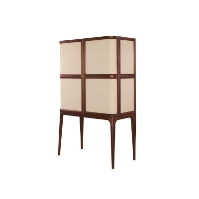 China Customized modern high quality colorful leather decorative wrapping door wine cabinet living room furniture real cabinet for sale