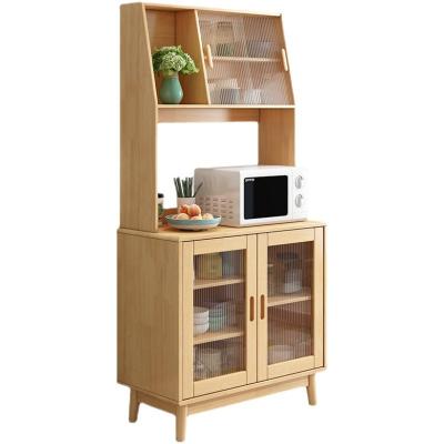 China (Size) Modern simple multifunctional built-in dining Nordic solid wood adjustable high side cabinet wall cabinet living room wine cabinet for sale