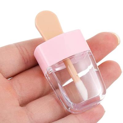 China Custom Clear Empty Plastic Tube Lip Gloss Lip Gloss Tube 8ml Ice Cream Shape Lip Gloss Wand Tubes Lip Oil Lip Tint Cosmetic Container Cute Packaging for sale