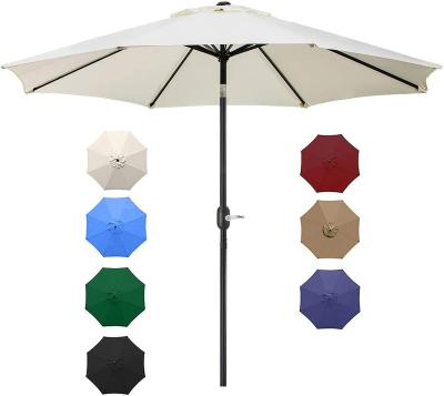 China Modern Wholesale Patio Umbrella Set Garden Backyard Outdoor Aluminum Outdoor Umbrella 1.5 Pole 8 Ribs for sale